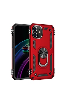 Cosmotex Newface Apple iPhone Uyumlu  12 Mini Kılıf Sofya Yüzüklü Silikon Kapak - Kırmızı