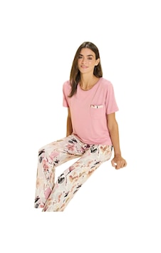 Over Sleep By Poleren Over Sleep 3348 Kadın Viskon Yazlık Takım S-m-l-xl Pembe Over Sleep By Poleren Over Sleep 3348 Kadın Viskon Yazlık Takım S-m-l-xl Pembe