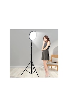 Coverzone Tripodlu Halka Işık 8.4 İnç 21.5cm 180cm Kablolu Stüdyo Işığı Ürün Ve Görsel Fotoğraflama Işığı Fotoğraf Makinesi Kamera Youtuber Twich Ring Light Yayıncı Işığı Sw840 8.4inç Siyah Sku: