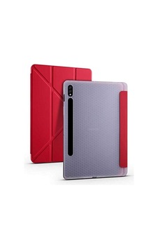 Aksesuarcim S7 Sm-t870 T875 İle Uyumlu Kılıf Silikon Yumuşak Kalem Bölmeli Esnek 4 Farklı Stand Olabilen Tablet Kılıfı Kırmızı Sku: Zeusb0fhj7lctm Arka Kapak