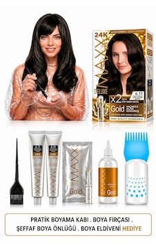 Maxx Deluxe Golden Beauty Set Saç Boyası 6.11 Yoğun Küllü Koyu Kumral 2 Li + Fırça+pratik Boya Kabı Maxx Deluxe Golden Beauty Set Saç Boyası 6.11 Yoğun Küllü Koyu Kumral 2 Li + Fırça+pratik Boya Kabı