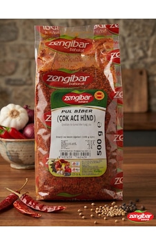 Zengibar Çok Acı Hind Pul Biber 500 Gr Zengibar Çok Acı Hind Pul Biber 500 Gr