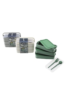 Beslenme Kutusu 3 Katlı X 420ml - Çatal - Kaşık - Tekli Taşıma Kulp Renkli Plastik Çok Renkli Beslenme Kutusu 3 Katlı X 420ml - Çatal - Kaşık - Tekli Taşıma Kulp Renkli Plastik Çok Renkli