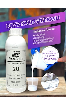 Yüksek Kalite 1. Sınıf Rtv 2 Kalıp Silikonu 1 Kg Yarı Şeffaf 20 Shore 1