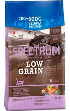 Spectrum Low Grain Somonlu Hamsili Yaban Mersinli Yetişkin Kedi Maması 2600 G