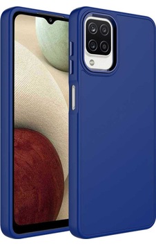 Galaxy A12 Kılıf Metal Çerçeve Ve Buton Tasarımlı Silikon Zore Luna Kapak Lacivert Galaxy A12 Kılıf Metal Çerçeve Ve Buton Tasarımlı Silikon Zore Luna Kapak Lacivert