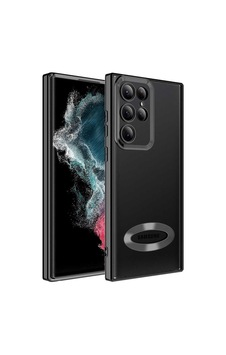 Samsung Galaxy Uyumlu S22 Ultra Kılıf Case, Şeffaf, Kamera Korumalı, Renkli Marka Logo Gösteren Tasarım