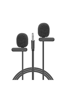 Snopy Sn-M60 Siyah 2 Mikrofonlu Akıllı Telefon ve Youtuber Yaka