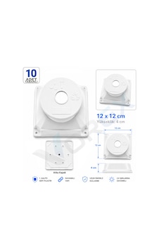 Vorex 10 Adet 12x12 Cm Kare Kamera Buatı Beyaz Sert Plastik Uv Dayanıklı Arka Kapaklı