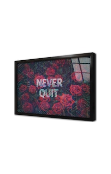 Never Quit Glitch Çerçeveli Cam Tablo-173674 Never Quit Glitch Çerçeveli Cam Tablo-173674