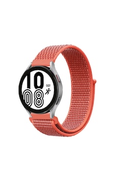 Galaxy Uyumlu Watch 4 Hasırlı Cırtcırtlı Kordon - Turuncu Galaxy Uyumlu Watch 4 Hasırlı Cırtcırtlı Kordon - Turuncu