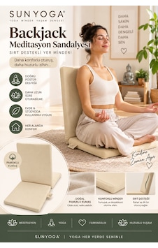 Backjack Meditasyon Sandalyesi Metal İskeletli Sırt Destekli Yoga Yer Minderi Ekru Backjack Meditasyon Sandalyesi Metal İskeletli Sırt Destekli Yoga Yer Minderi Ekru