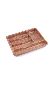 Ahşap Renk - 5 Bölmeli Çekmece İçi Kaşıklık 36x29cm 5570 Çok Renkli