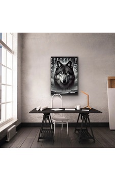 Asil Kurt Temalı Kanvas Tablo 70x100cm Siyah Asil Kurt Temalı Kanvas Tablo 70x100cm Siyah