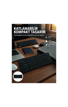 Kablosuz Katlanabilir Bluetooth Klavye Telefon Tablet Bilgisayar Uyumlu Kısa Deger
