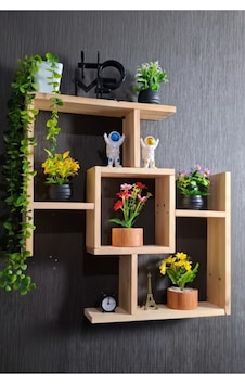 Dekoratif Ahşap Duvar Rafı - 75x75 Cm Modern Çapraz Tasarım Kitaplık Ve Çiçeklik - Doğal Ahşap Bej Dekoratif Ahşap Duvar Rafı - 75x75 Cm Modern Çapraz Tasarım Kitaplık Ve Çiçeklik - Doğal Ahşap Bej