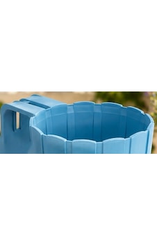 Gees Global 3d Baskı Askılı Balkon Saksısı Dikey Çizgili Dekoratif Çiçek Ve Aromatik Bitki Saksısı - Mavi Gbzs