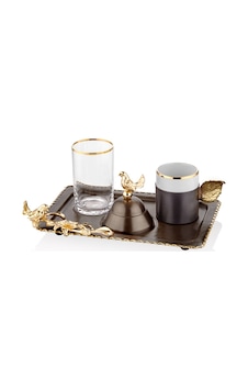 Decorium Ars 6017 Üç Gözlü Dikd.Kahve Servis 21X14Cm