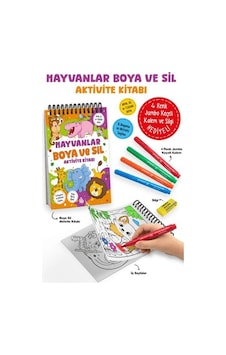Hayvanlar - Boya Ve Sil Aktivite Kitabı / 3 Yaş + Hayvanlar - Boya Ve Sil Aktivite Kitabı / 3 Yaş +