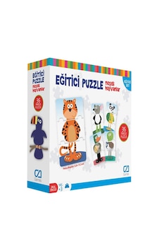 +3 Yaş Neşeli Hayvanlar Eğitici Puzzle 36 Parça (ca Games)