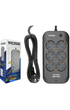 Rose Gr-600-5m 6lı Akım Korumalı 16a 3x2.5mm Kablo 5 Metre Priz 5 m