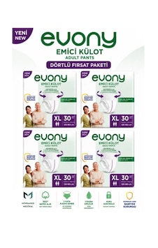 Evony Emici Külot Yetişkin Hasta Bezi Xl 30 Lu 4 Paket Evony Emici Külot Yetişkin Hasta Bezi Xl 30 Lu 4 Paket