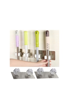 Pratik Organizer 4&apos Lü Yapışkanlı Fırça Paspas Mop Fırça Sabitleyici Ergonomik Alet Aparatı Bx40 Çok Renkli