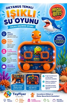 Su Oyunu Water Game Çocuklar İçin Eğlenceli Halka Geçirme Işıklı Dinazor Modelleri 2586bc-l12turun