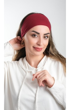 Hürrem Bone Bordo Bandana Saç Bandı Viskon Düz 3012 16 Bordo