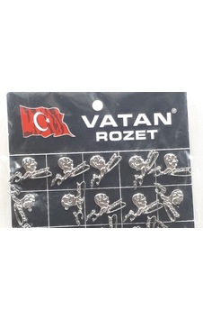 Atatürk ve Imzası Yaka Rozeti Gümüş Renk 20 Adetli Paket Atatürk ve Imzası Yaka Rozeti Gümüş Renk 20 Adetli Paket