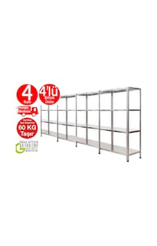 Açıkmağazam Galvanizraf 4 Katlı 4 Lü Bitişik Çelik Raf Arşiv Depo Kiler Rafı Açıkmağazam Galvanizraf 4 Katlı 4 Lü Bitişik Çelik Raf Arşiv Depo Kiler Rafı