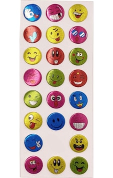 Sticker Kabartmalı Stiker Defter, Planlayıcı Etiket Renkli Emoji Cb356 16x7 Cm