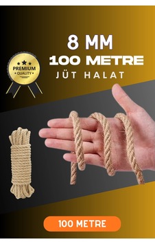 8 Mm 100 Metre Jüt Halat Dekoratif Hasır İp Urgan Süs Çeşidi