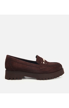 Hotiç Kadın Bej Süet Toka Detaylı Kalın Taban Loafer Hotiç Kadın Bej Süet Toka Detaylı Kalın Taban Loafer