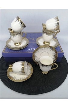Şnr 101879 Kahve Fincanı Aisa 6'lı Beyaz Şnr 101879 Kahve Fincanı Aisa 6'lı Beyaz