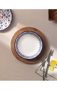Madame Coco Rêve Bleu Couronne pasta tabağı 19 cm Mavi - Beyaz Madame Coco Rêve Bleu Couronne pasta tabağı 19 cm Mavi - Beyaz
