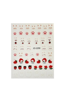 Nail Art Sticker Kendinden Yapışkanlı, Tırnak Süsleme, Tırnak Dövmesi Stikır 2290 Kırmızı-2290 Nail Art Sticker Kendinden Yapışkanlı, Tırnak Süsleme, Tırnak Dövmesi Stikır 2290 Kırmızı-2290