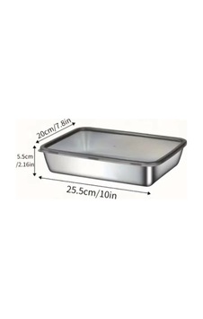 Herşeytrend Çok Amaçlı Paslanmaz Çelik Fırın Ve Saklama Kabı 25x20x5 Cm Çok Renkli Herşeytrend Çok Amaçlı Paslanmaz Çelik Fırın Ve Saklama Kabı 25x20x5 Cm Çok Renkli