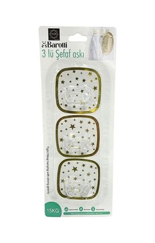 3'li Gold Askı Chaylak Standart Çok Renkli 3'li Gold Askı Chaylak Standart Çok Renkli