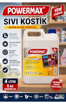 Powermax Sıvı Kostik 5 Litre Profesyonel Endüstriyel Temizlik Ürünü Tekli Powermax Sıvı Kostik 5 Litre Profesyonel Endüstriyel Temizlik Ürünü Tekli
