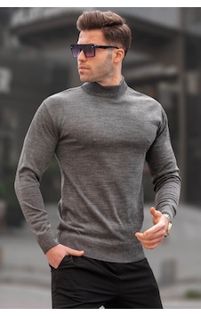 Madmext Antrasit Slim Fit Yarım Balıkçı Yaka Erkek Triko Kazak 6343 Antrasit Madmext Antrasit Slim Fit Yarım Balıkçı Yaka Erkek Triko Kazak 6343 Antrasit