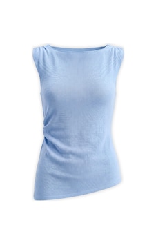 Qoolest Kadın Fuşya Kayık Yaka Kolsuz Yan Büzgülü Drapeli Asimetrik Slim Fit Bluz Mavi Qoolest Kadın Fuşya Kayık Yaka Kolsuz Yan Büzgülü Drapeli Asimetrik Slim Fit Bluz Mavi