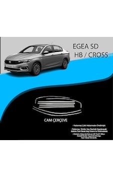 Fiat Egea Uyumlu Cross Krom Cam Çerçevesi 8 Parça 2020+