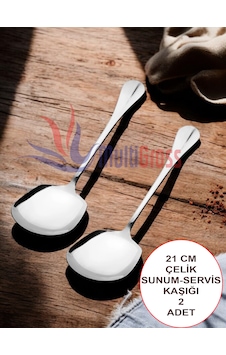 Çelik 21 Cm 2 Adet Servis Kaşığı / Sunum Kaşığı Çelik 21 Cm 2 Adet Servis Kaşığı / Sunum Kaşığı