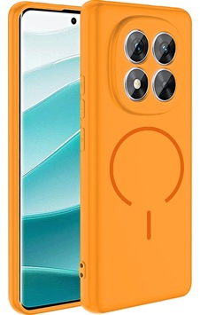 Xiaomi Redmi Note 14 Pro 5g Kılıf M-safe Şarj Özellikli Zore Meta Kapak Turuncu Xiaomi Redmi Note 14 Pro 5g Kılıf M-safe Şarj Özellikli Zore Meta Kapak Turuncu