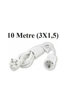 Topraklı Tekli Priz 10 Metre 3x1.5 Mm Seyyar Uzatma Kablosu Topraklı Tekli Priz 10 Metre 3x1.5 Mm Seyyar Uzatma Kablosu