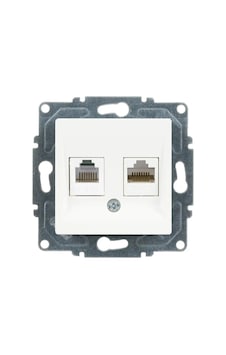 Eqona Radius Neoline Data + Nümeris Telefon Prizi Rj45 Cat6 + Cat3 , Beyaz Mekanizma + Tuşkapak Eqona Radius Neoline Data + Nümeris Telefon Prizi Rj45 Cat6 + Cat3 , Beyaz Mekanizma + Tuşkapak