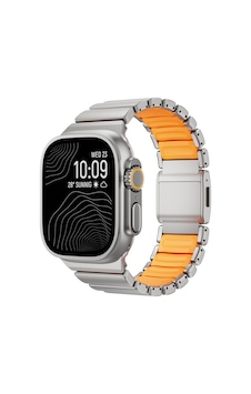 Watch Ultra 49mm Omsy Krd-152 Titanyum Silikon Kordon - Gri-turuncu Watch Ultra 49mm Omsy Krd-152 Titanyum Silikon Kordon - Gri-turuncu