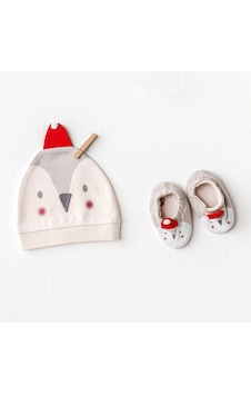 Andywawa Penguin Bebek Şapka Ve Patik Takım Ac25348 Ekru Andywawa Penguin Bebek Şapka Ve Patik Takım Ac25348 Ekru