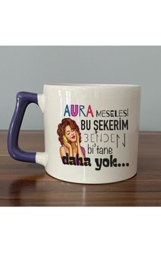 Aura Meselesi Bu Şekerim Baskılı Mor Kulplu D Kupa Aura Meselesi Bu Şekerim Baskılı Mor Kulplu D Kupa